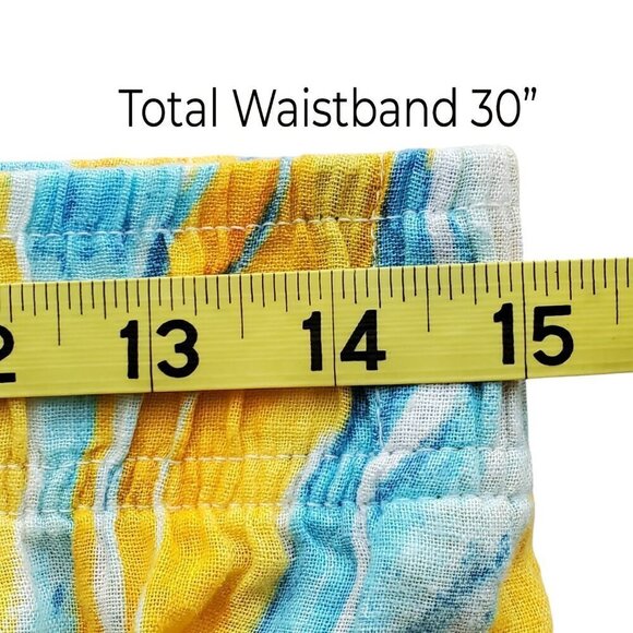 Rachel Zoe Wide Leg Beach Pants Bright Yellow and Blue Open sides - Picture 9 of 14